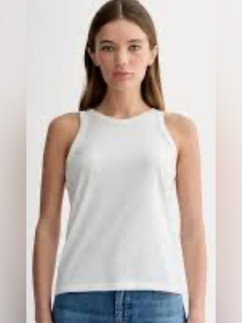 Everlane White Ribbed Crewneck Tank